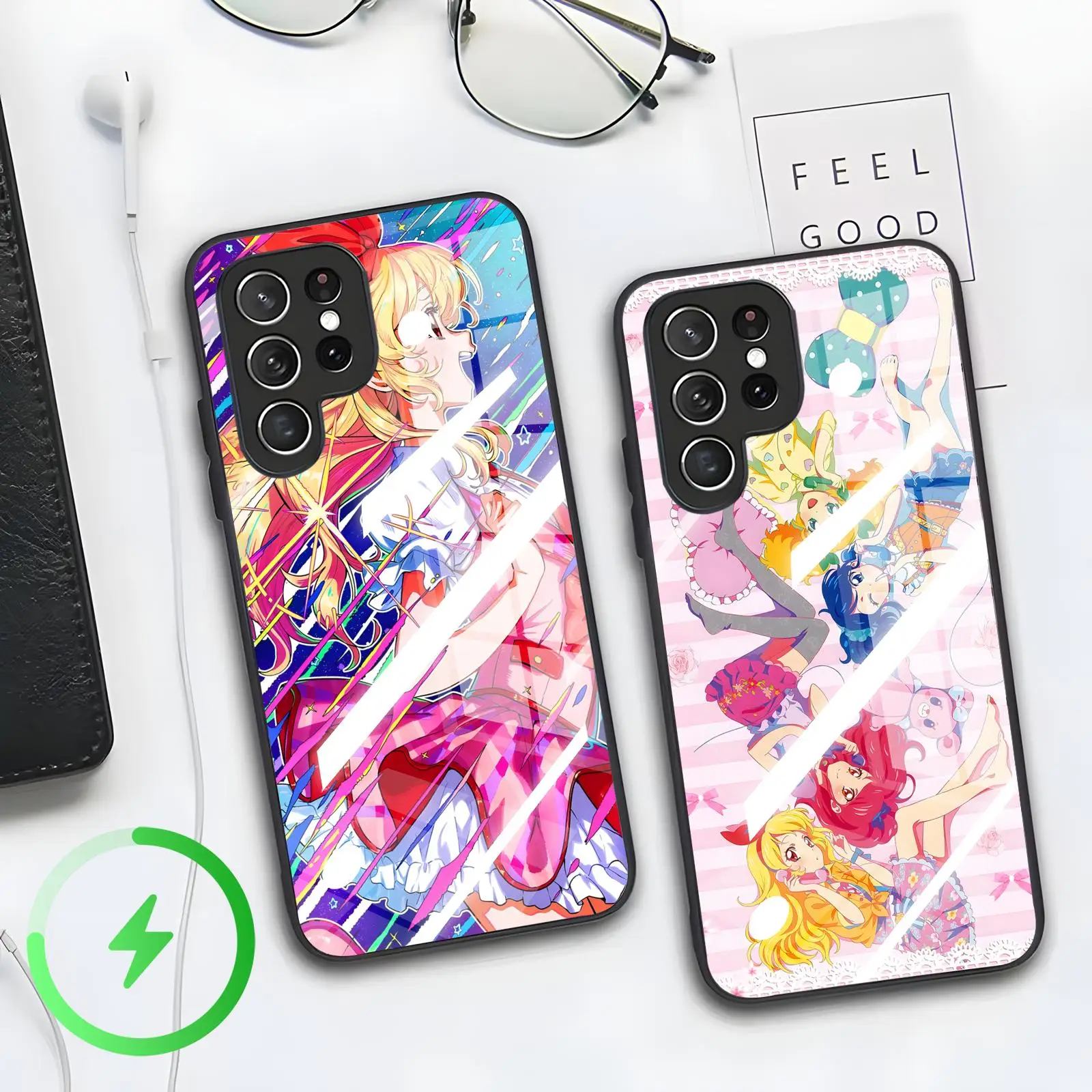 Anime Aikatsu Phone Case For Samsung S26 S25 S24 S23 S22 S21 Plus Ultra Note20 Magnetic Glass Phone Case
