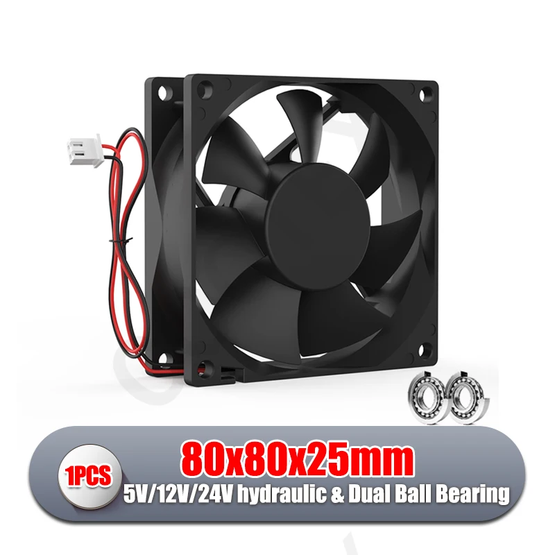 80MM CPU Cooler Master Cooling Fan 8cm 80mm 80x80x25mm 5V 12V 24V 48V Computer PC CPU Cooling Case Fan DC Brushless Cooling Fans