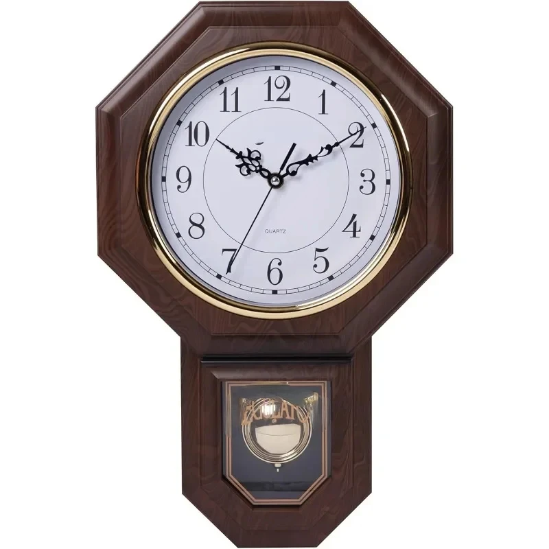 Essex Westminster Chime Faux Wood Pendulum Wall Clock, 17.5