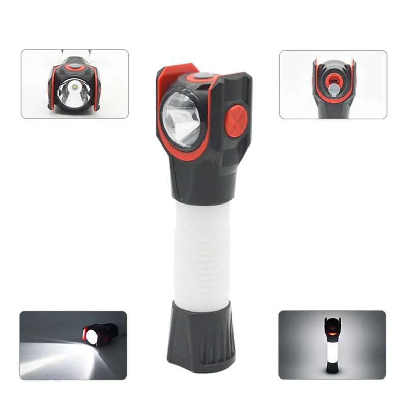 Camping Light Rechargeable Abs Waterproof Flashlight Floodlighting Glare Flashlight Rotating Multi-Purpose