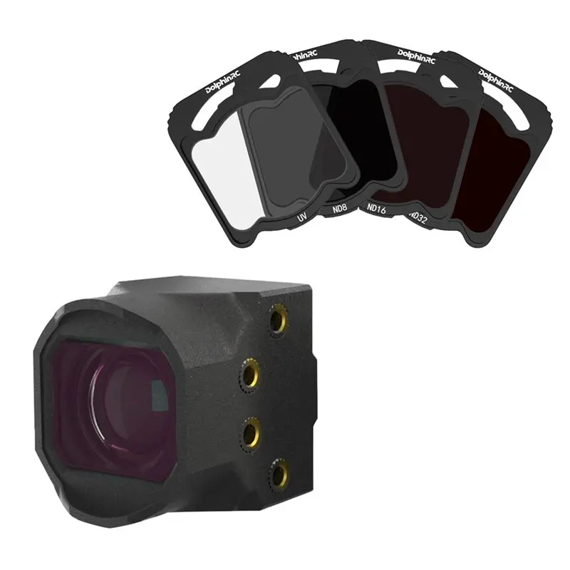 

Корпус для широкоугольного объектива A99E для DJI O4 Pro 155 ° Крепежные отверстия POV 6 мм и 16 мм с комплектом фильтров UV/ND8/ND16/ND32