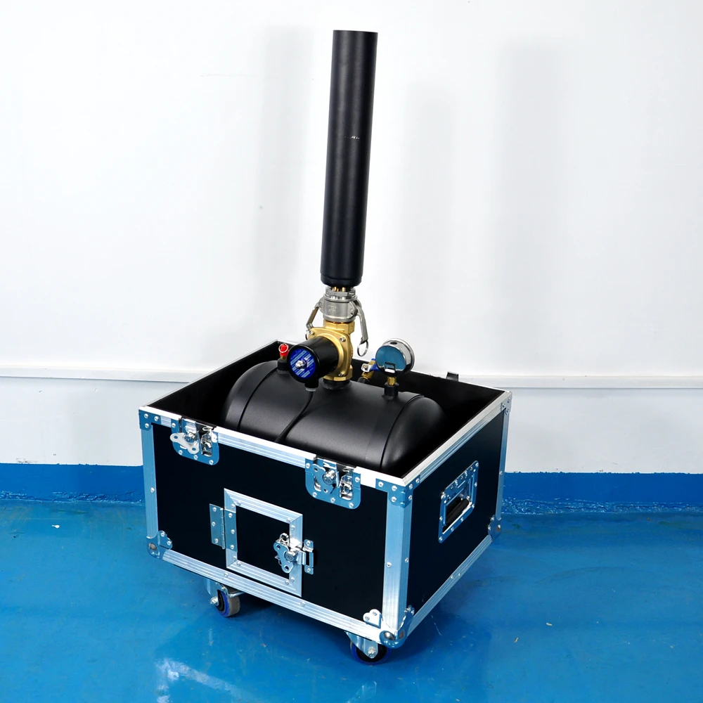 TIPTOP Flightcase Packing 1.5inch Solenoid Valve Power Manual Control Confetti Paper Powder Jet Machine 50cm Jet Pipe