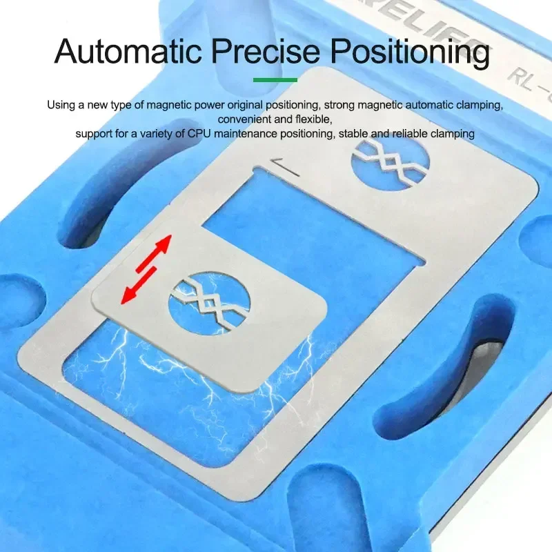 RELIFE RL-601MA Universal CPU Reballing Stencil Platform For Android iPhone A8-A18 IC Chip Planting Tin Template Fixture
