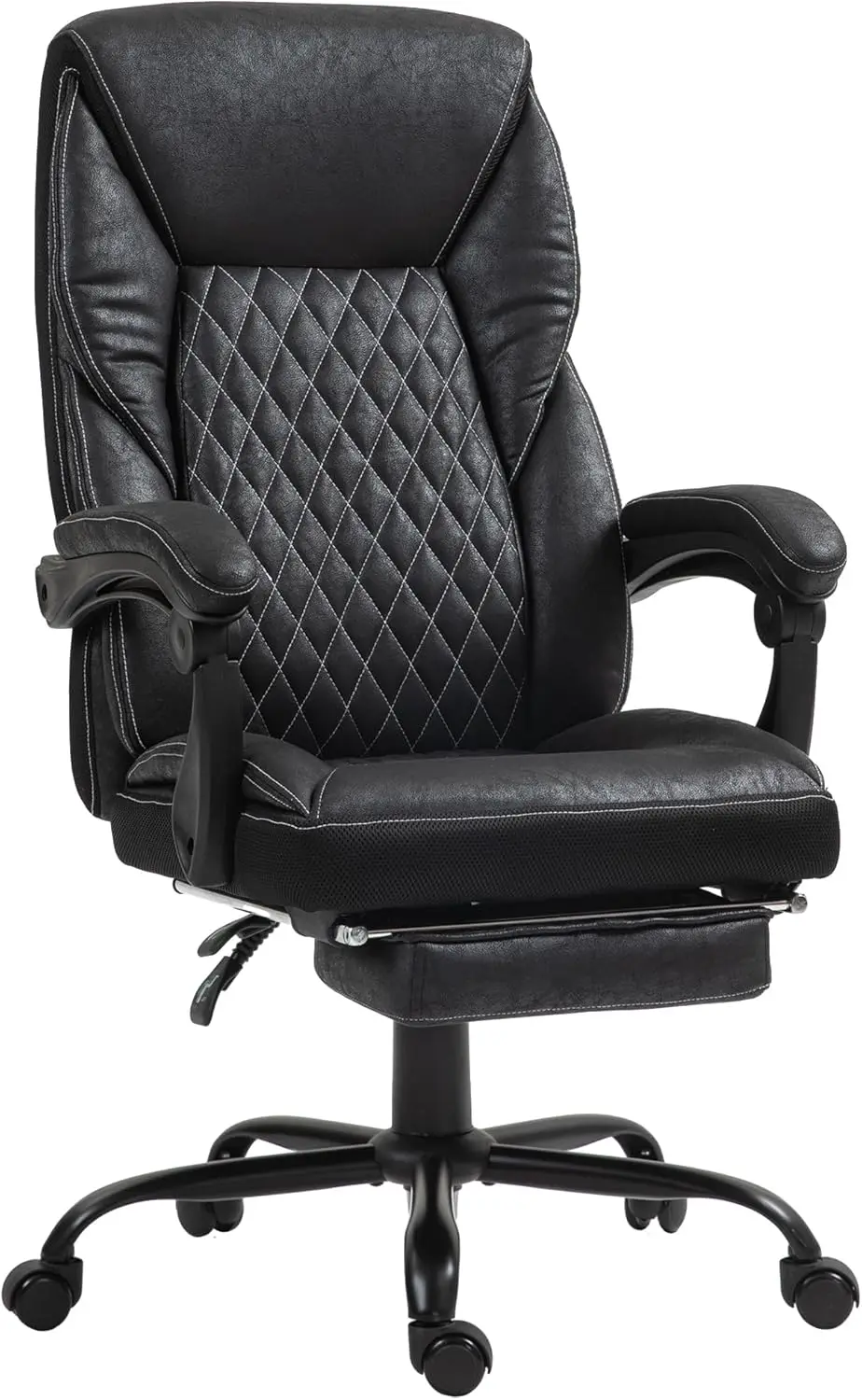 

Executive Office Chair With Foot Rest, Ergonomic Desk Chair, Reclining Swivel Chair With High Ba And Adjustable Height, Black