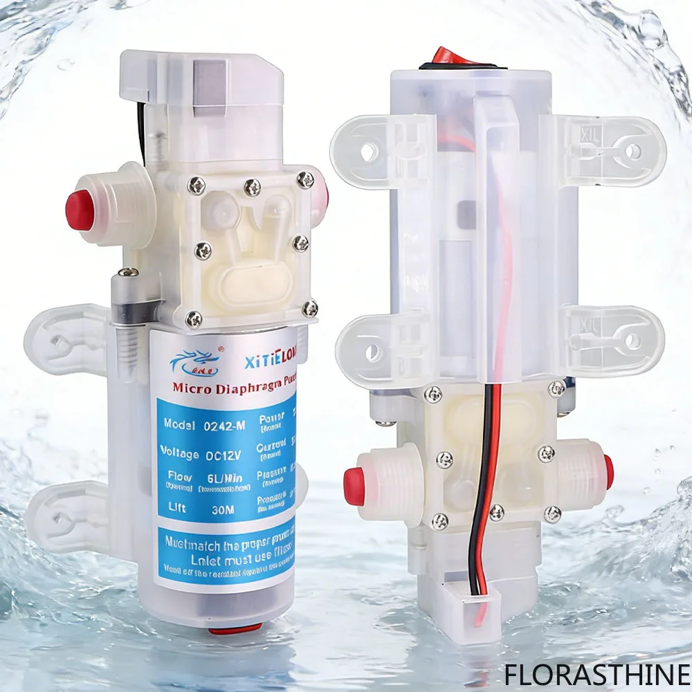 70W 12V DC5521 Food-Grade Diaphragm Pump Push-button Switch Hygienic Micro Electric Pump Water for Brew Wine Juice Beer Making