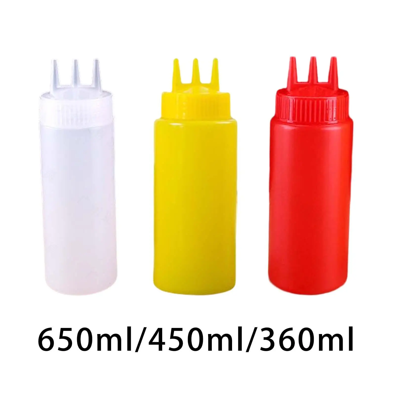 

3Pcs Salad sauce Bottle Ketchup Dispenser Multi Color for Outdoor Sauces