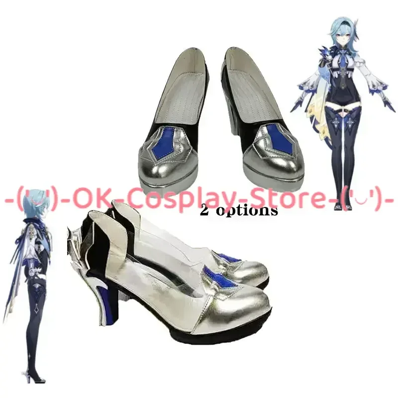 Eula Cosplay Sapatos para Mulheres, Botas de Carnaval de Halloween, Game Genshin Impact Prop, Custom Made