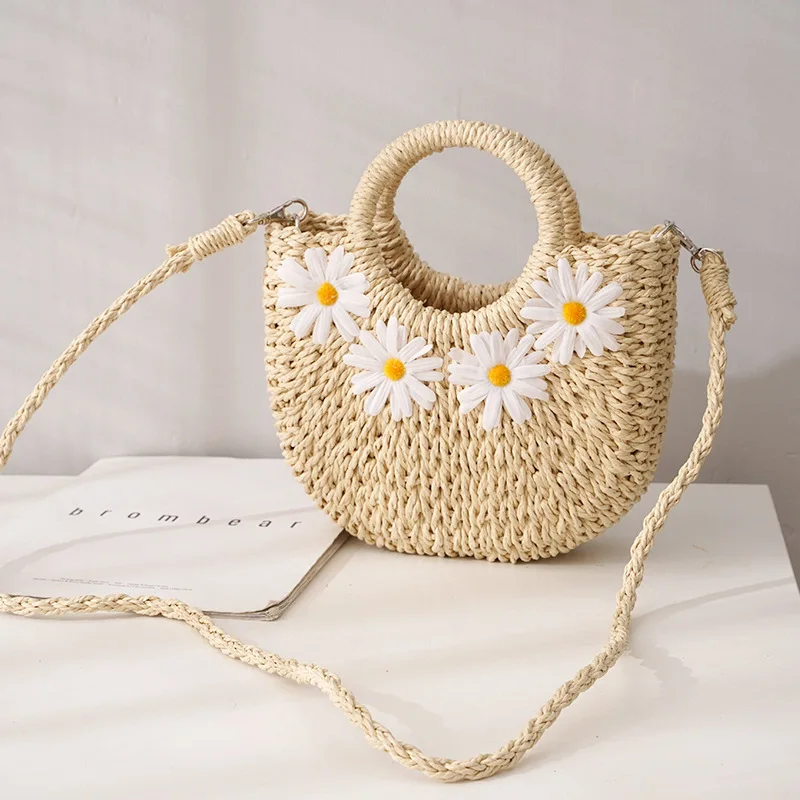 Weaving Handmade Bag Summer Street Trend Small Fresh Crossbody Bag Mobile Phone Bag Holiday Versatile Women's Vacation Bag