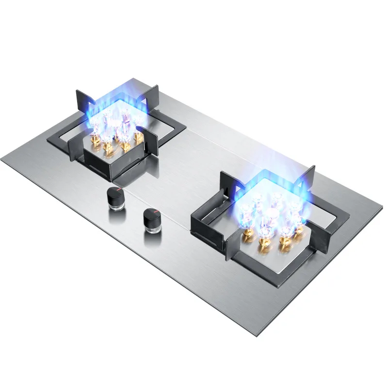 Печь с двойной головкой из нержавеющей стали 419D 7,0 кВт/домашняя настольная встраиваемая газовая плита двойного назначения