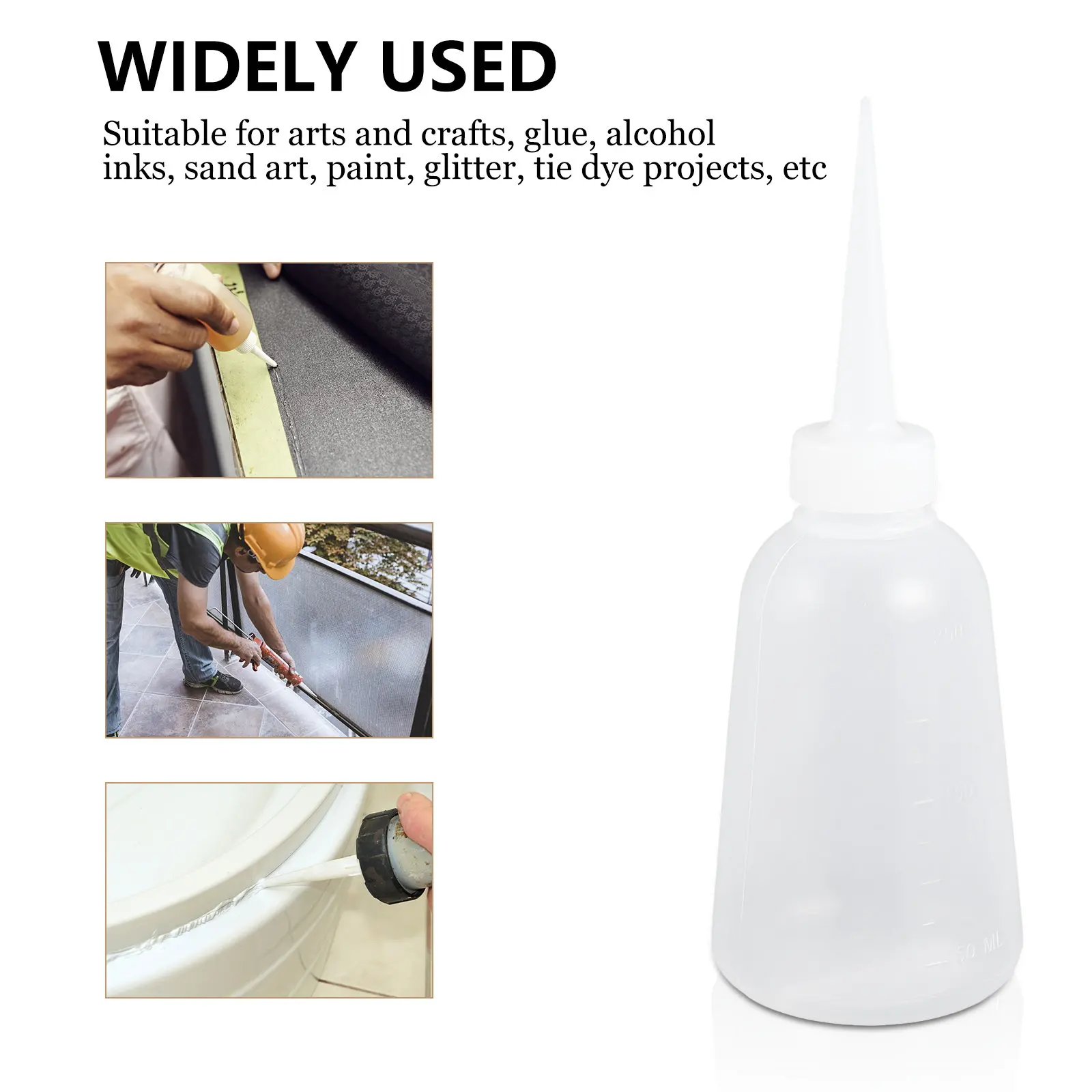10Pcs Plastic Glue Applicator Bottles Transparent Squeeze Bottle Empty Refillable Liquid Glue Dispenser for Arts Craft Paint