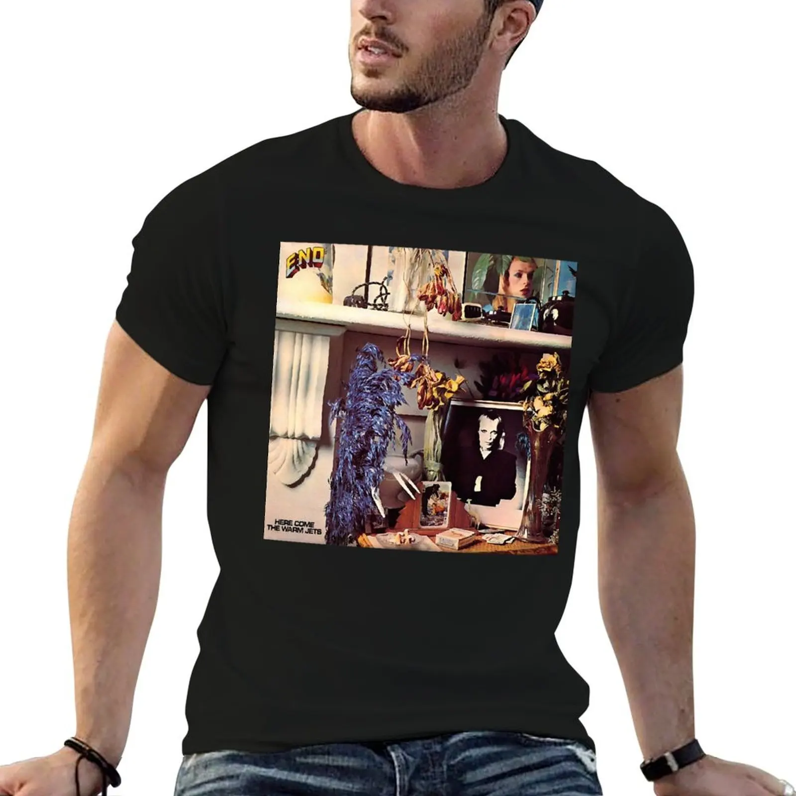 Brian Eno Here Come The Warm Jets T-Shirt Vintage Style Printed Top