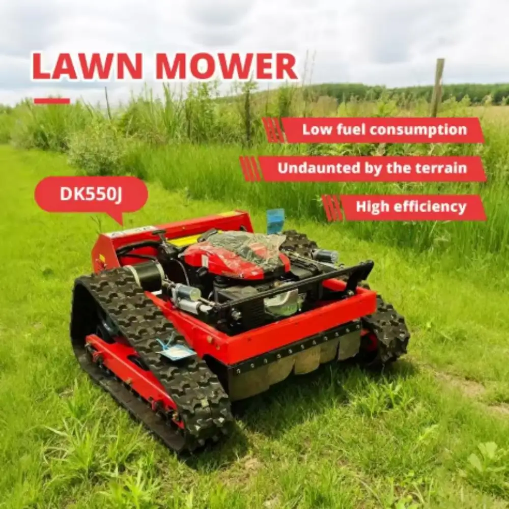 Customized Remote-controlled Lawn Mower，Farm Garden Automatic Crawler Track Lawn Mower Robot, Household High Quality Lawn Mower