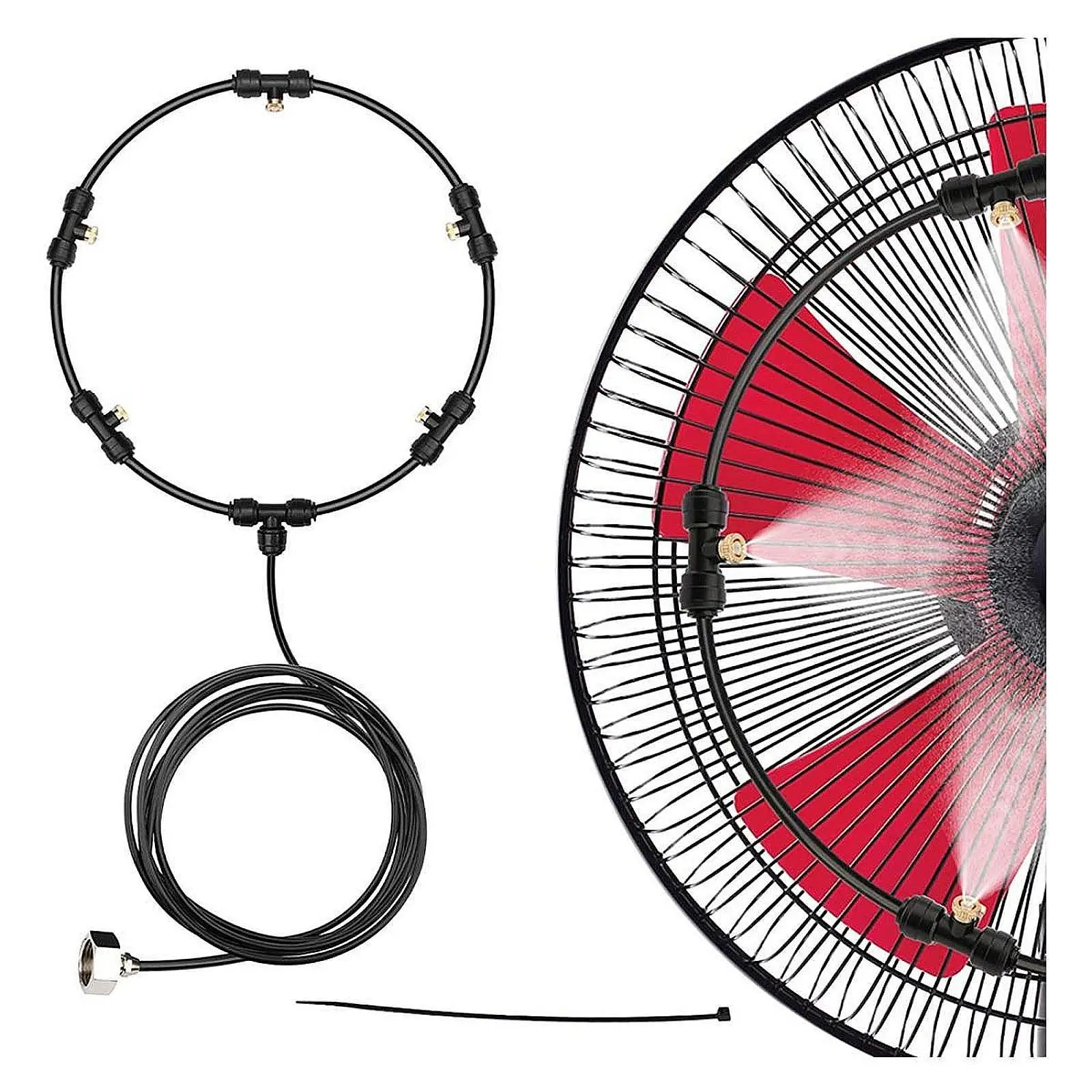 Multifunctional Outdoor Fan Misters with Brass Adapter Cooling Misting System for Patio Greenhouse Air Humidifier