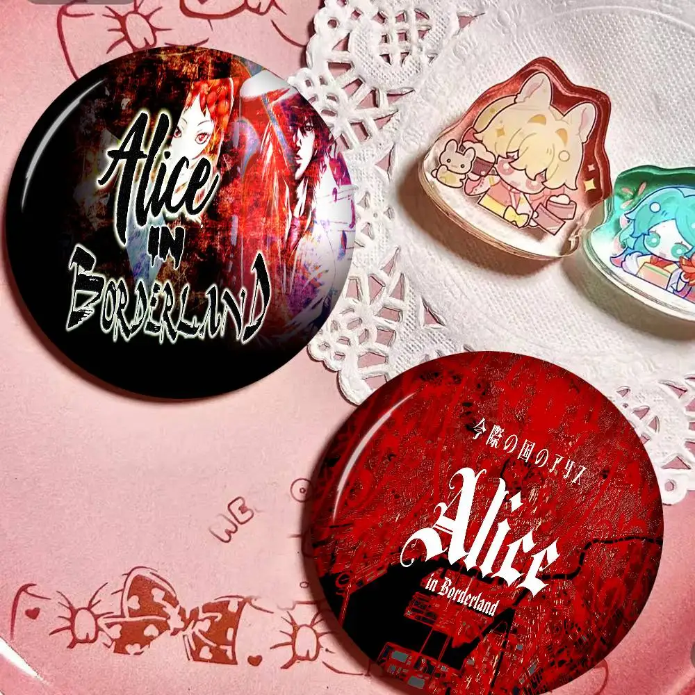 Hot TV Alice In Borderland 58mm Cute Series Pins Funny Badge Interesting Cartoon Animals Brooches Backpack Clothes Accessory