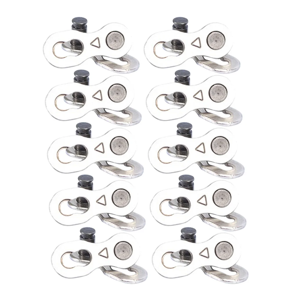 

10Pair Bike Chain Chain Joint Accessory Temporary Repair Tool Silver Replacement Accessory Missing Link