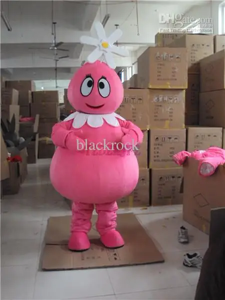 Nieuwe Volwassen Hot Sale Foam Schattige Roze Bloem Meisje Fancy Cartoon Mascotte Kostuum Pluche Kerst Fancy Dress Halloween Mascotte Kostuum