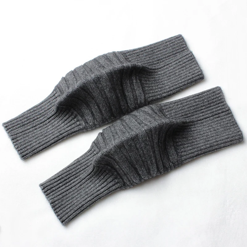Kasjmier kniewarmer Gebreide thermische 7-gauge verdikte beenwarmers