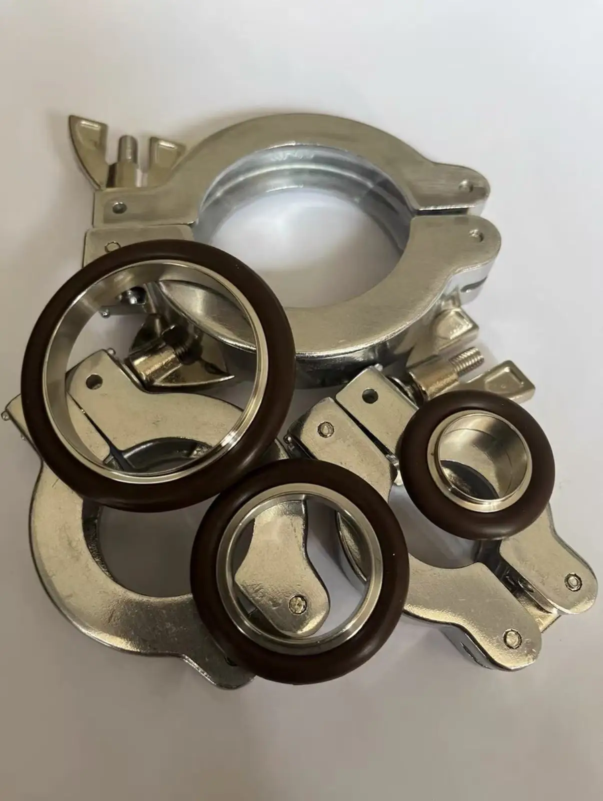 KF10, KF16, KF25, KF40, KF50 aluminum clips+aluminum bracket rubber rings, vacuum pipe joints, vacuum flange clips.