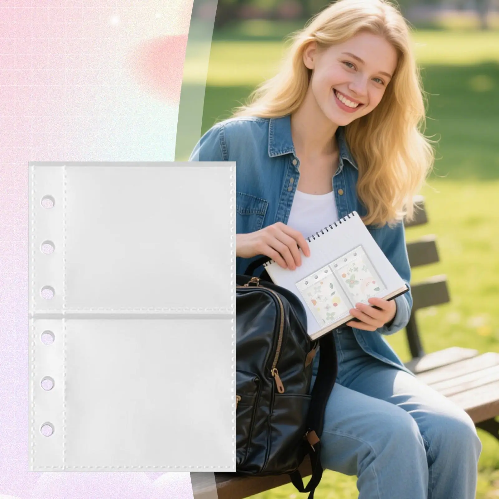 

Защитные листы для папок, 10 шт., органайзер с карманами против потери для папок с 6 кольцами для счетов-фактурных налоговых документов, проект домашнего задания