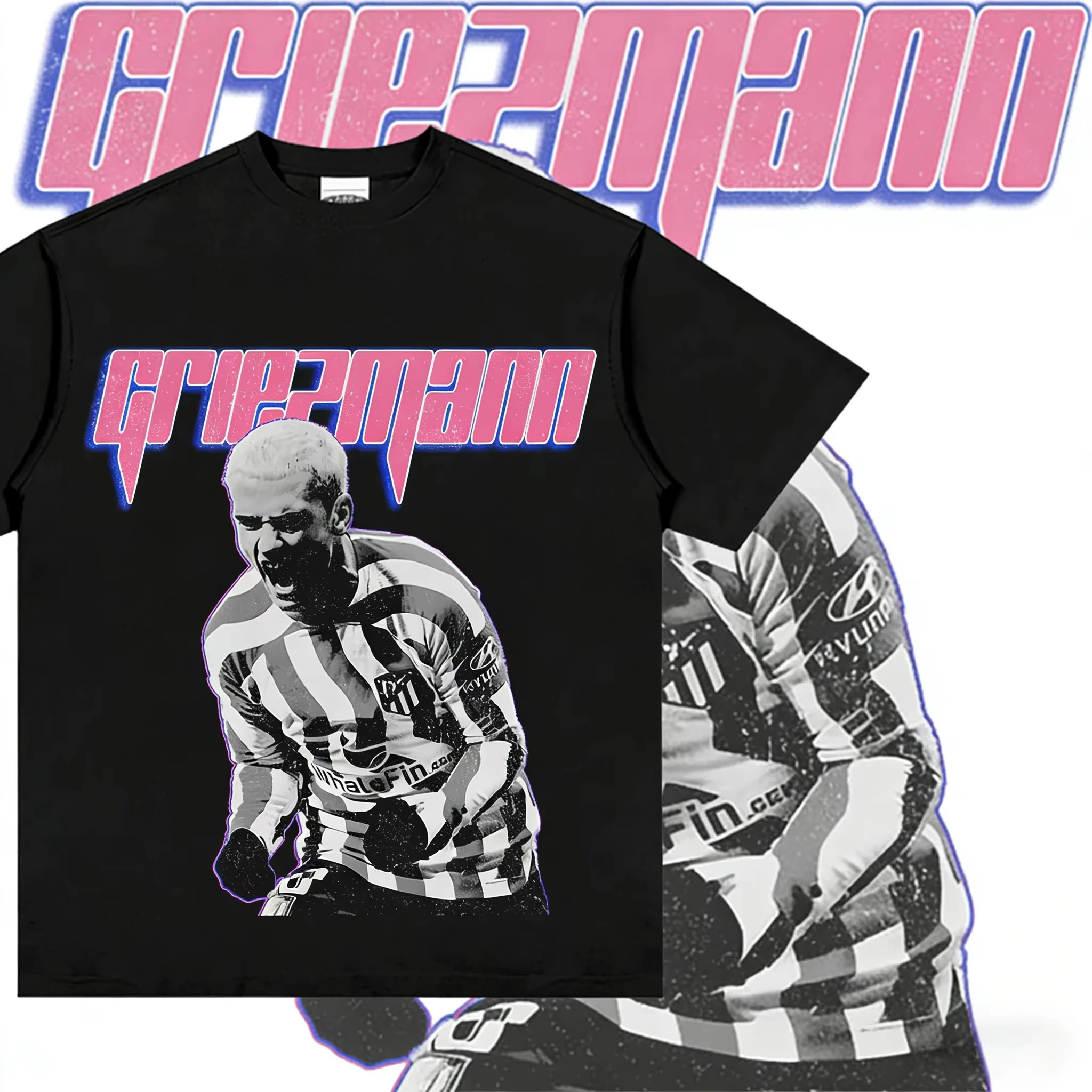 Camisa de algodón Griezmann 2026 para hombre, camiseta de fútbol de Madrid, camiseta conmemorativa, camiseta de manga corta para fanáticos de verano para mujer
