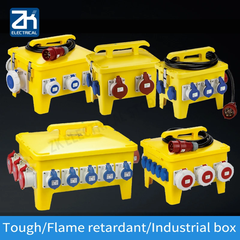 Por Industry Socket Box Outdoors Waterproof Distribution Box More Function Group Combine Socket 380 V Supply