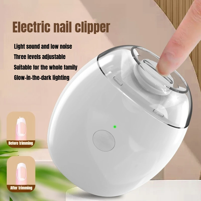 

2 IN 1 Electric Nail Clipper Cutter with LED Light Automatic Nail Grinder Trimmer for Baby Adult Mini Manicure Tools Nail Care