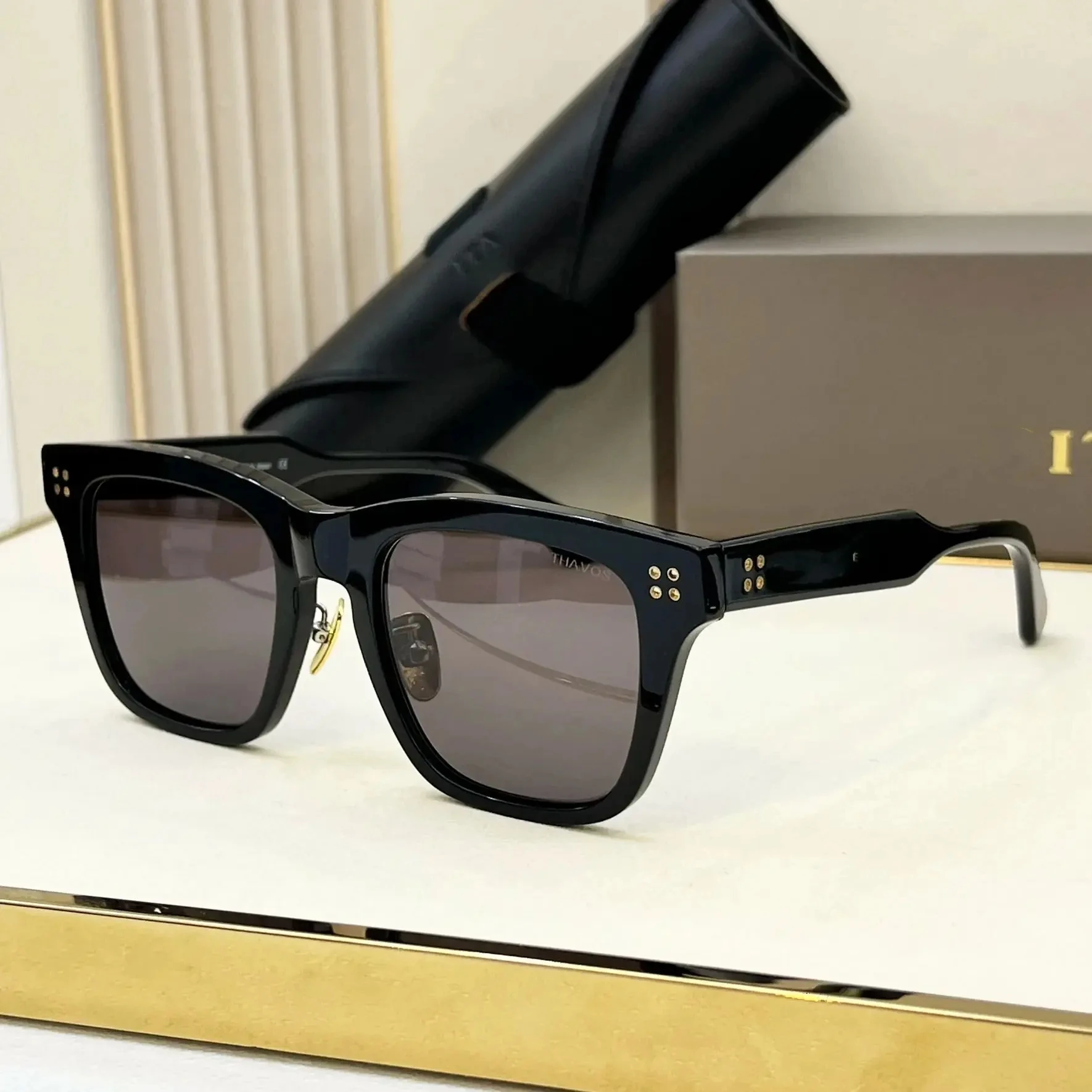 

Original Factory For DIYTA DT THAVOS With Brand Box Classic Popular Black Acetate Frame Top Quality UV400 Men Women Sunglasses