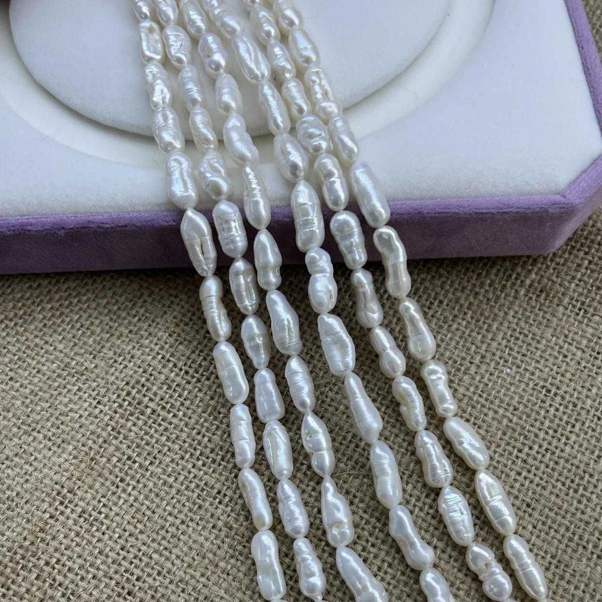 

Natural Freshwater Small Long White Sparkle Pearl Beads 6x15mm for DIY Jewelry Making Wedding Necklace Bracelet Accessories