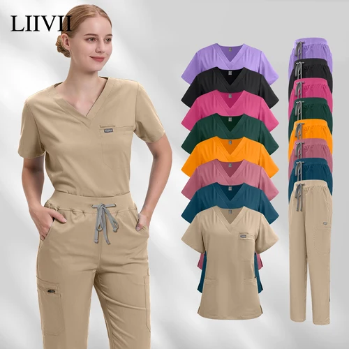 Ropa de trabajo de farmacia multicolor de alta calidad, uniforme médico, uniforme de enfermera de Hospital, conjunto exfoliante de enfermería, traje de manga corta para hombres y mujeres