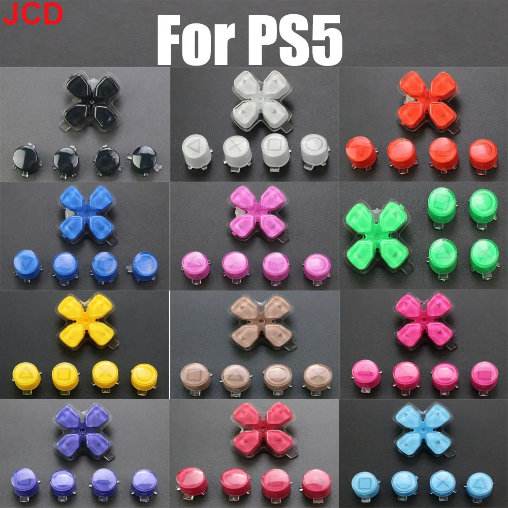 JCD 1Set For PS5 Direction Function Key Buttons Replacement Plastic Crystal Buttons For PS5 Controller Button Cross Jelly Button