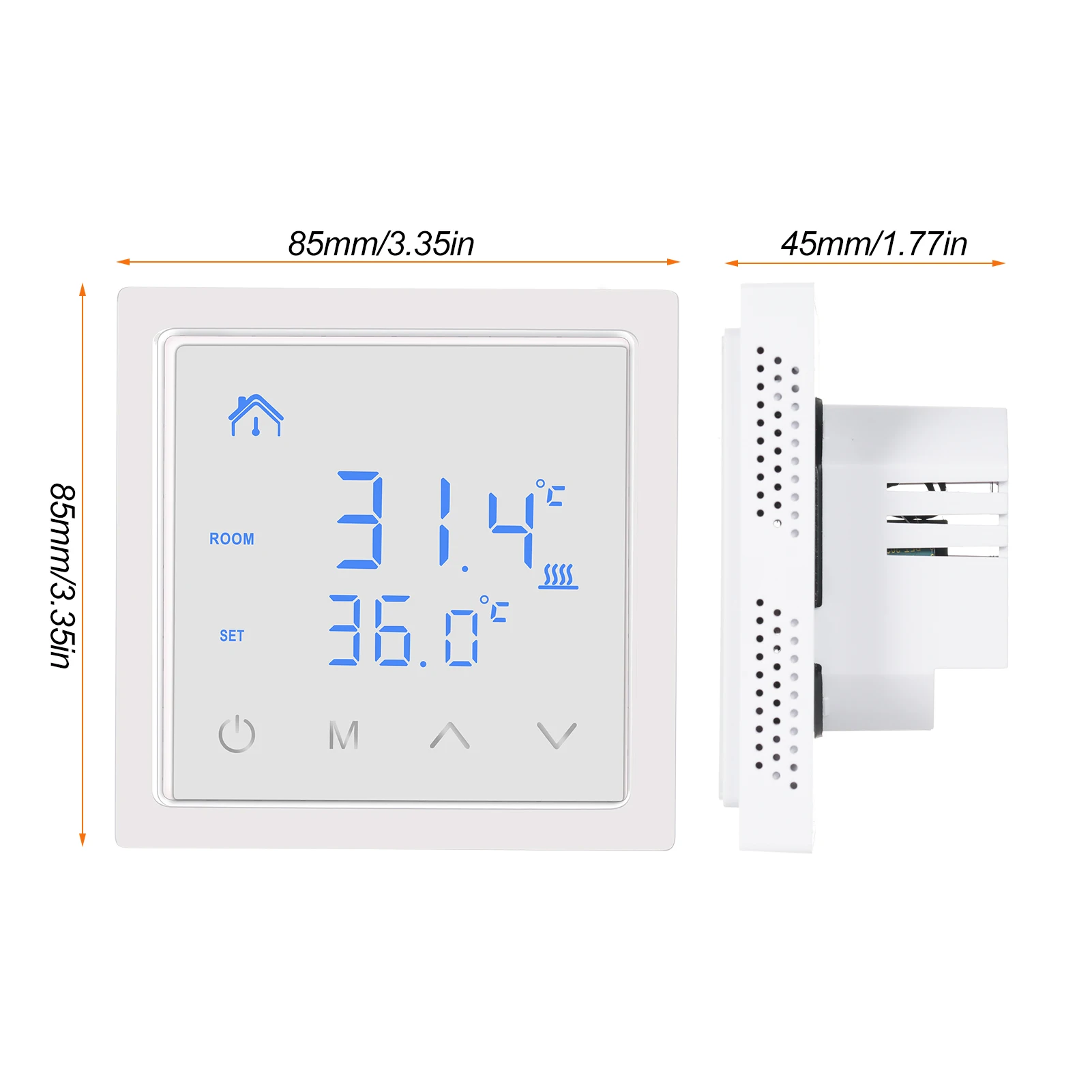 Inteligente Piso Aquecimento Termostato com LED Touch Screen, MH-1828, Controlador de Temperatura, Controle de Aquecimento Elétrico, 16A, 85-265V