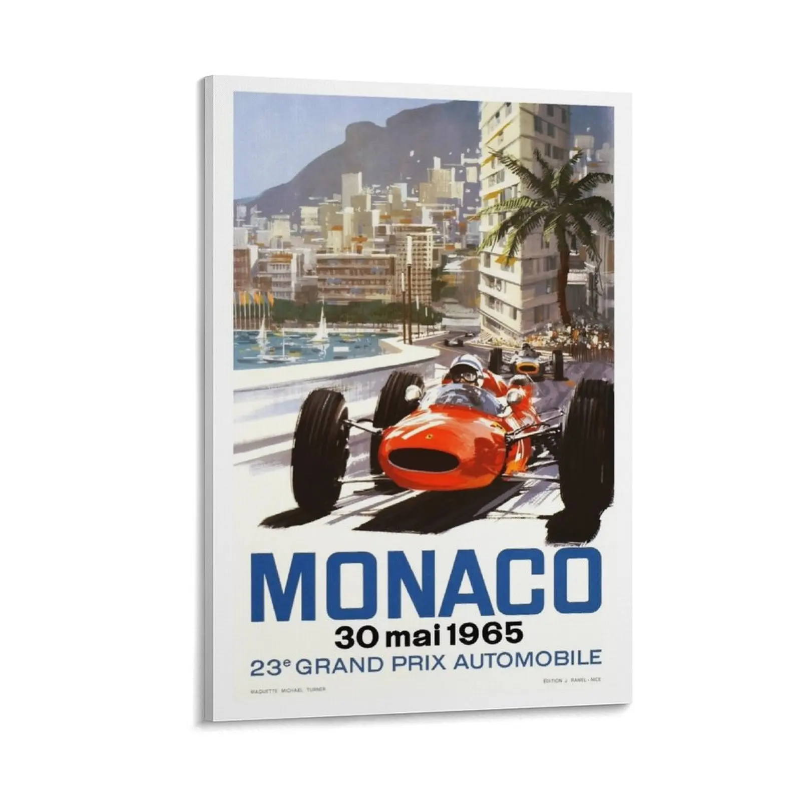 

1965 Monaco Grand Prix Racing Poster Canvas Painting anime posters accessories for home decor
