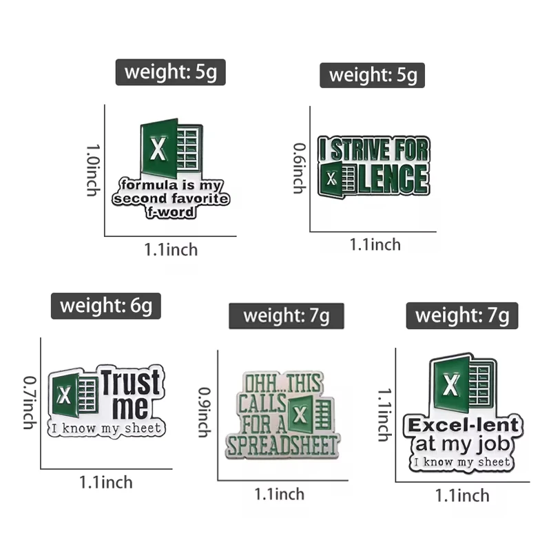 Trust Me I Know My Excel Sheet Enamel Pins Custom I Strive For Excel Lence Brooch Backpack Lapel Badge Spreadsheet  Jewelry Gift