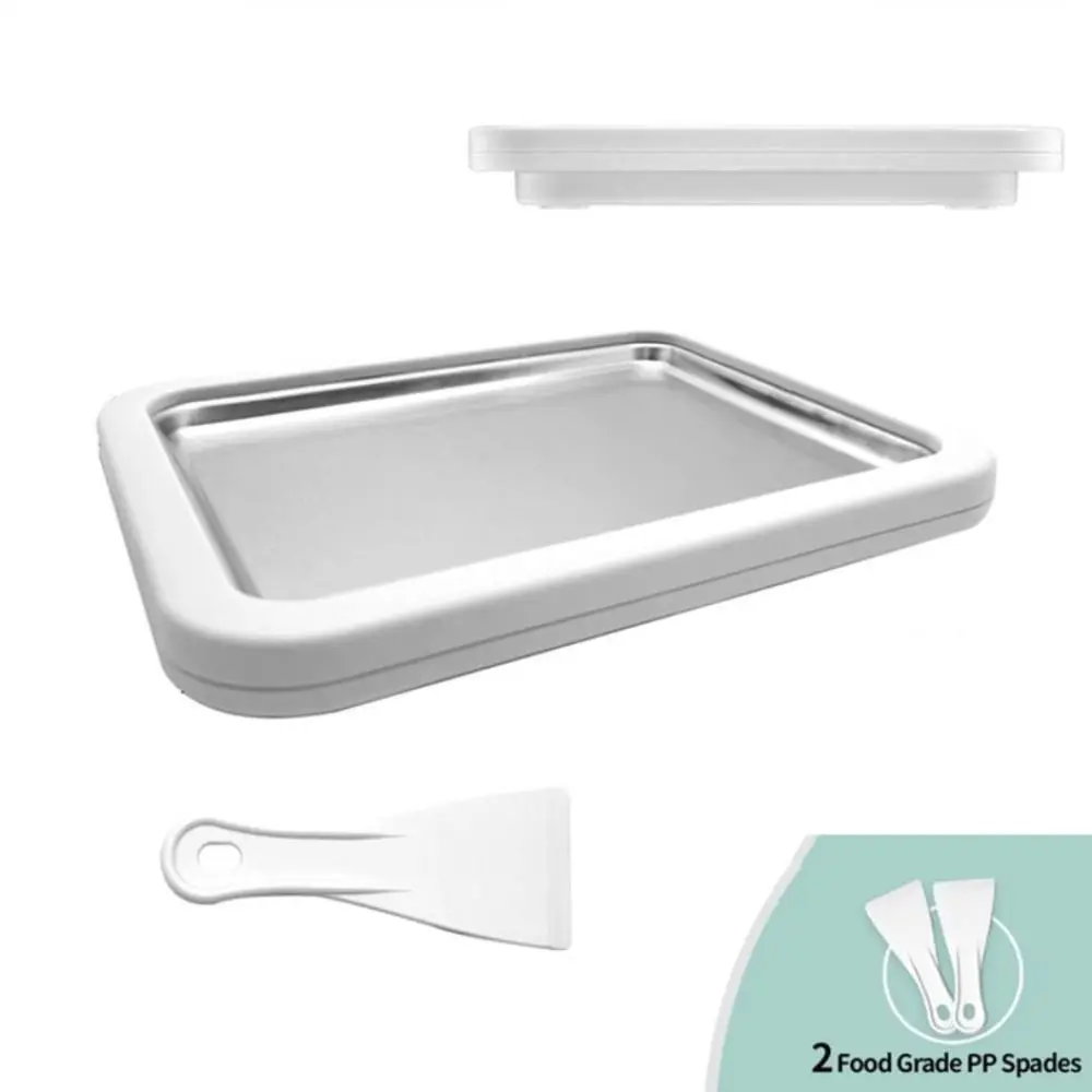 

Compact Ice Cream Maker Pan Multifunction 2 Scrapers Rolled Ice Cream Maker Frozen Yogurt Durable Ice Cream Maker Plate Home Use