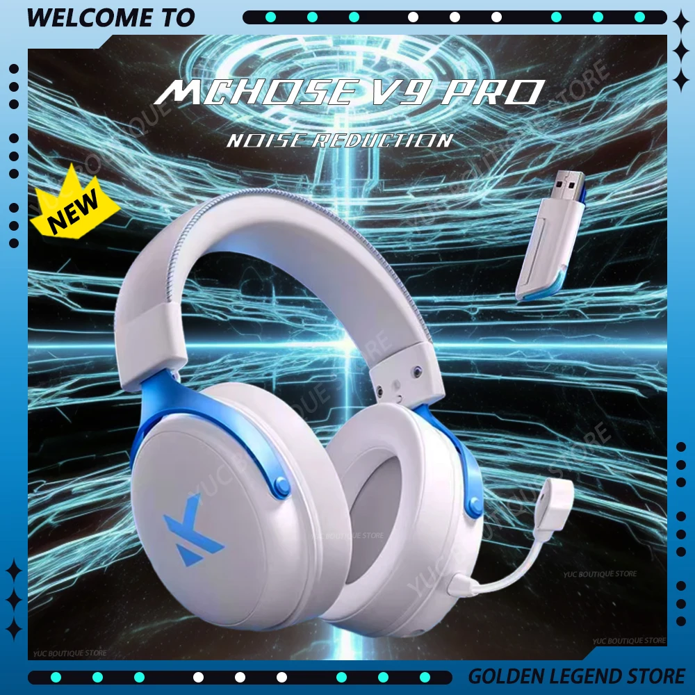 MCHOSE V9 Pro музыкальные игровые наушники для киберспорта 3-режимный беспроводной микрофон с шумоподавлением на заказ музыкальные офисные наушники аксессуары для ПК