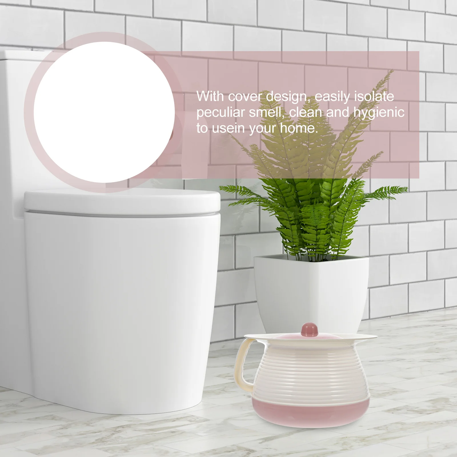 

1Pcs Leakproof Plastic Spittoon with Lid Strong Handle Portable Urinal Pot for Home Elderly and Children Convenient Use