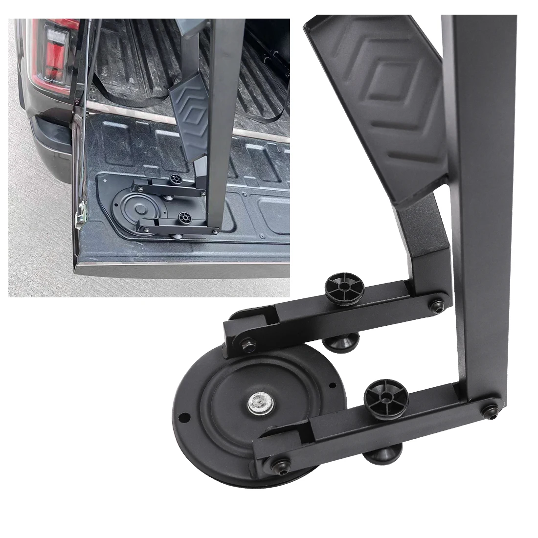 360° Rotated Foldable Universal Tailgate Ladder Step Fits Bed Heights 90cm 35 Inch For Ford Ranger T6 T7 T8 2012 -2022 Wildtrak