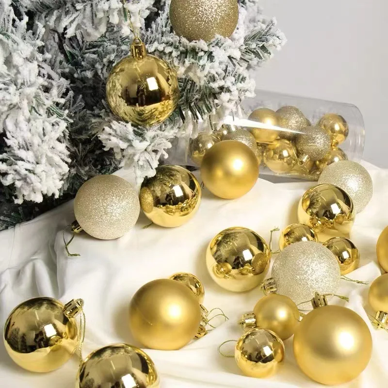 24pcs Christmas Balls Christmas Tree Decoration Christmas Tree Ornaments Hanging Ball Christmas Tree Accessories Home Decoration