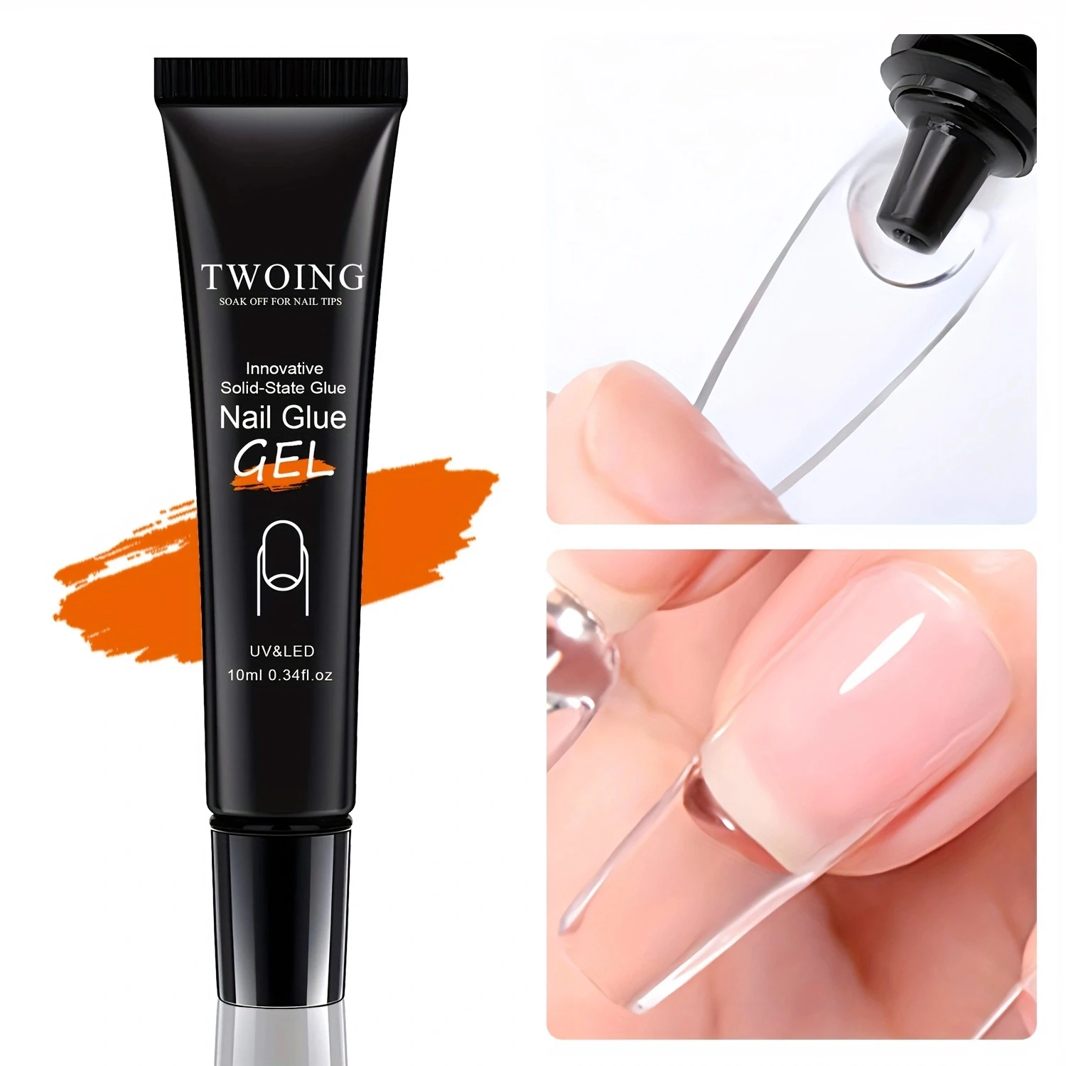 Solid Nail Glue Nail Tips Gel for Press On Nails,Super Strong Acrylic Nail Gel for Manicure Extension, Durable and long-lasting