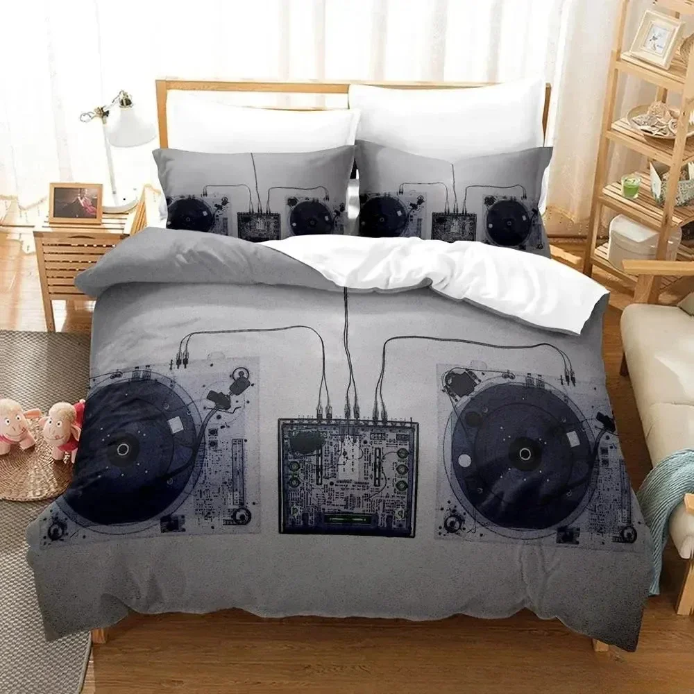 

3D Music DJ Rock Comfortable Duvet Quilt Cover Pillowcase Bedding Set Children Bedroom Decoration Home Textile