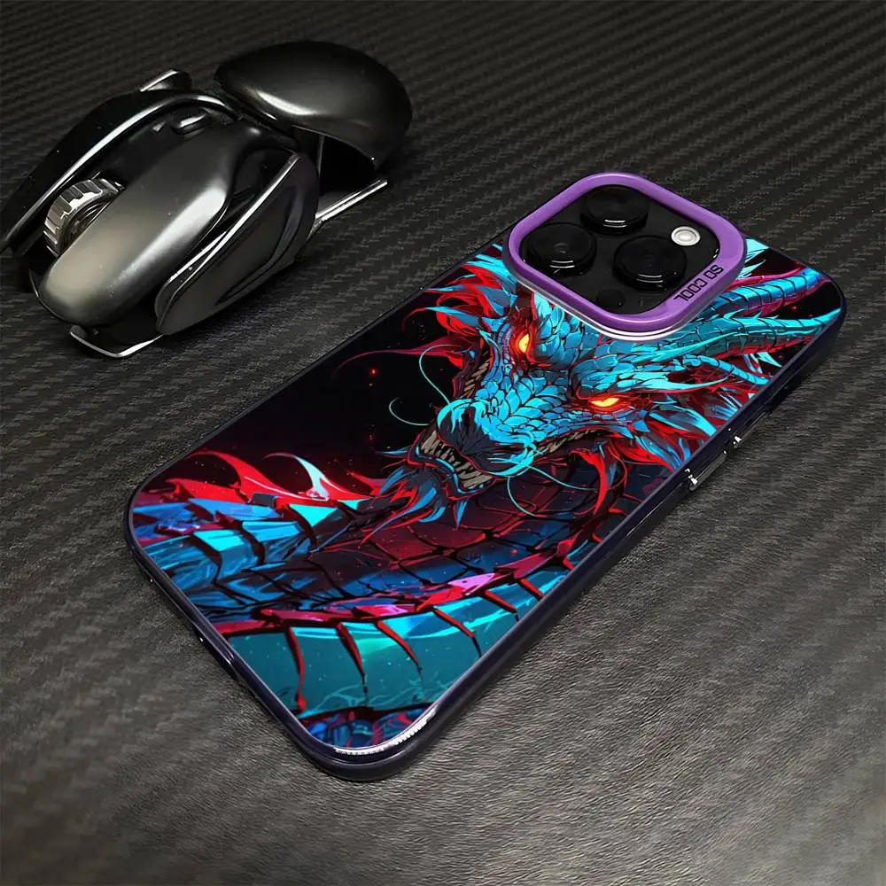 Dragon  Phone Case For iPhone17,16,15,14,13,12,11 Plus,Pro Max Purple Matte Shockproof Cover
