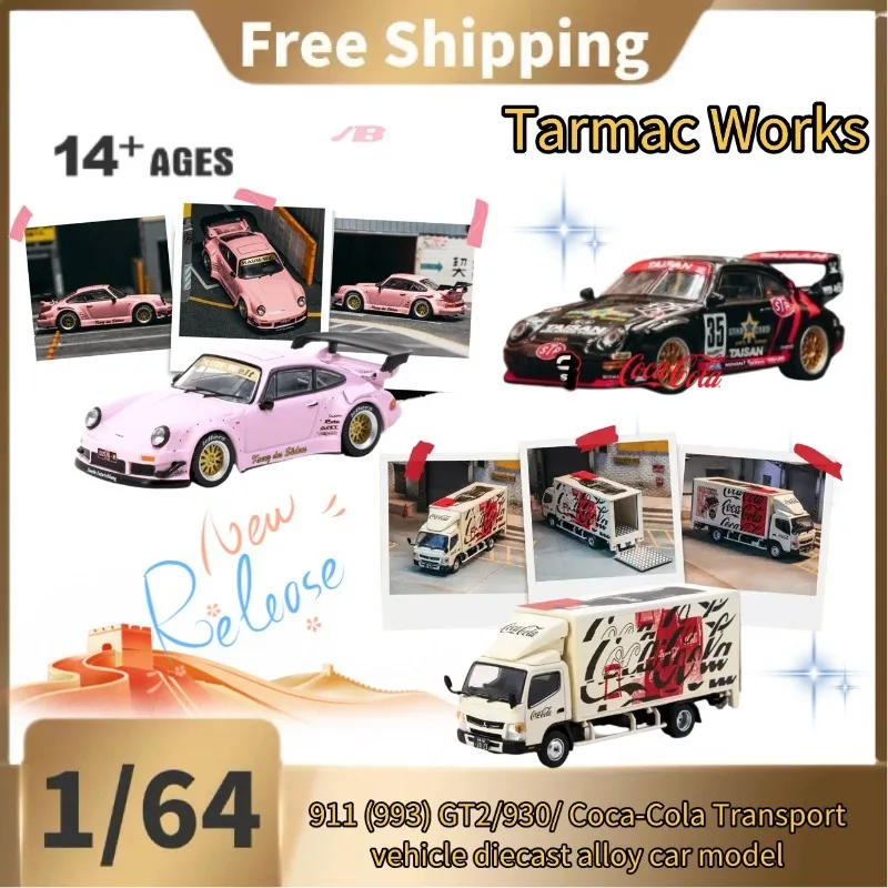 [In Stock]Tarmac Works 1:64 911 (993) GT2/930/ Coca-Cola Transport vehicle diecast alloy car model, Boy's gift, Festival gift.
