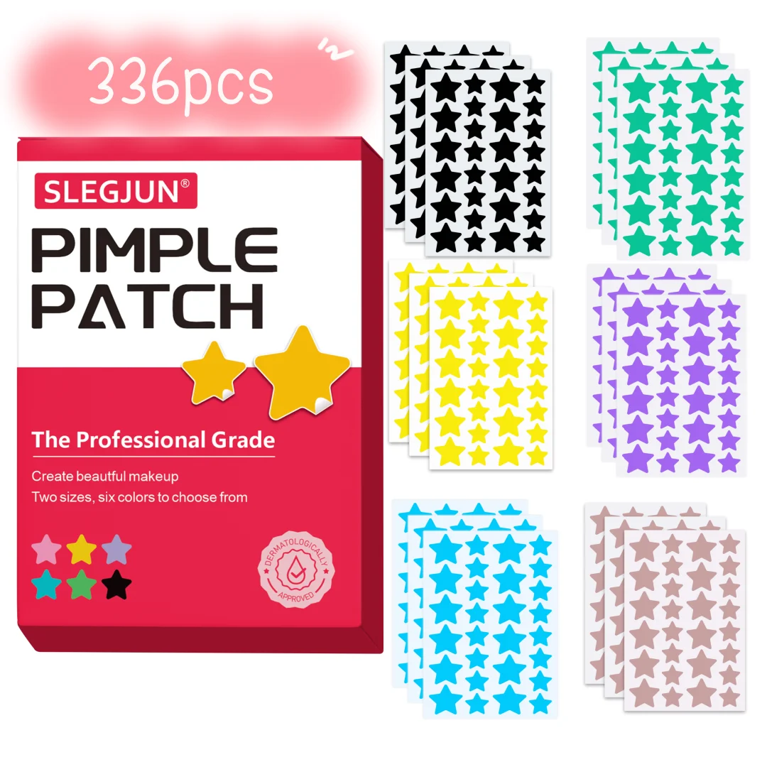 336pcsStar-shaped multi-color concealer sticker, star-shaped acne sticker, waterproof and breathable, daily facial use