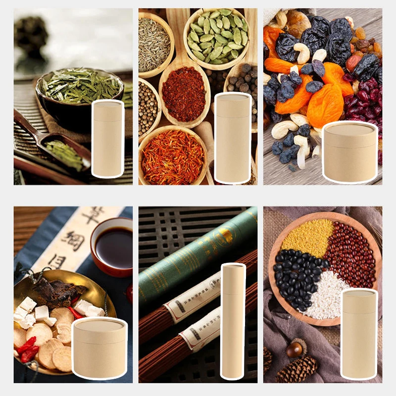1Pcs Essential Oil Bottle Tube Packaging Box Kraft Paperboard Tubes Round Kraft Paper Containers For Pencils Tea Caddy Coffee