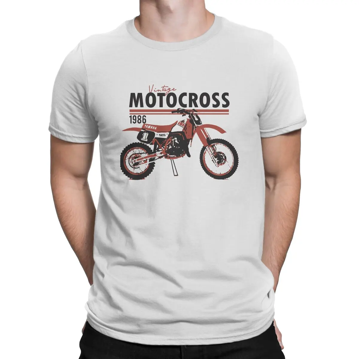 Men TShirt Motocross Crewneck Tops Fabric T Shirt Funny High Quality Birthday Gifts