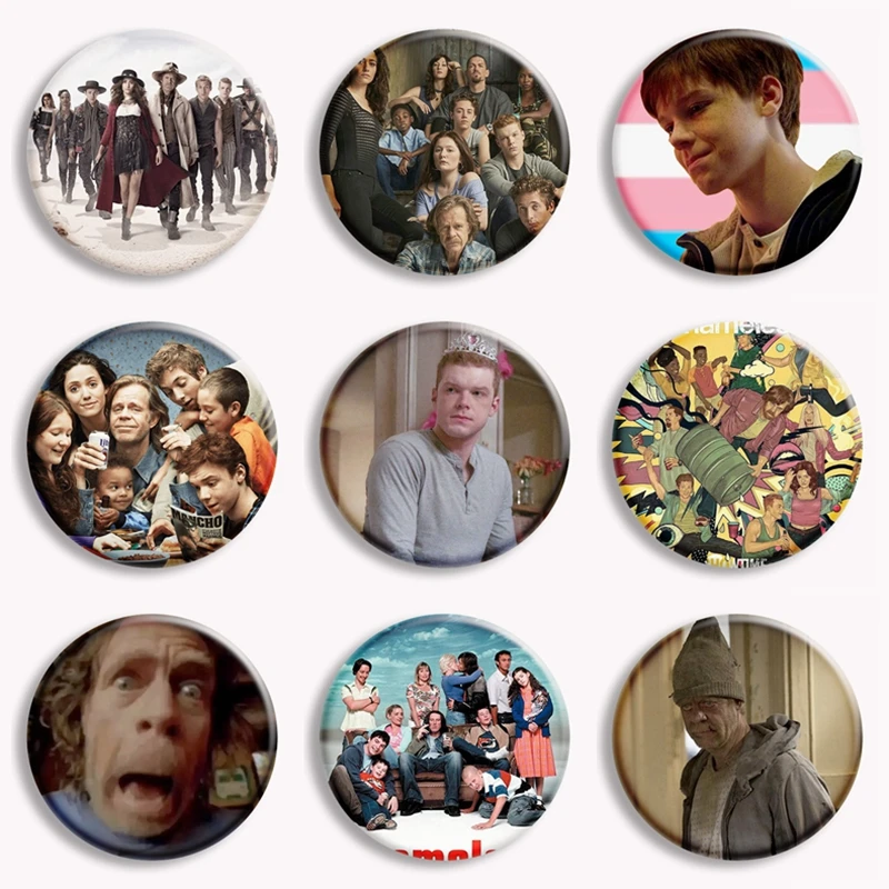 American Drama Shameless Button Pin Vintage TV Play Frank Brooch Badge Bag Decor Jewelry Fans Collect Friends Gifts