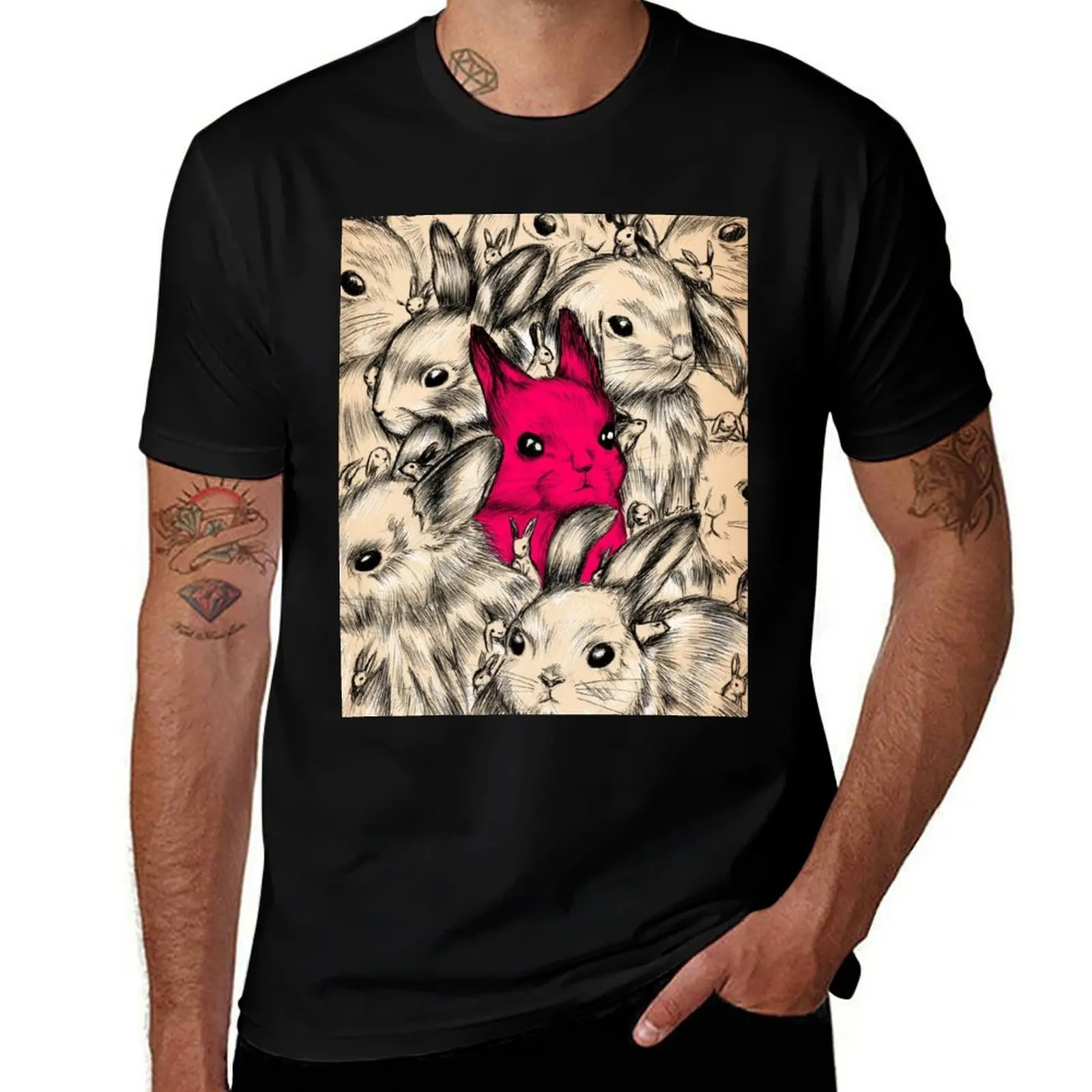 

BUNNIES GALORE! T-Shirt t shirt man cotton t shirt man plain