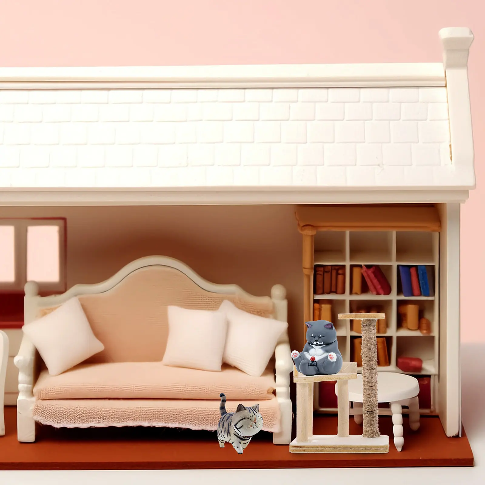 

Миниатюрная деревянная лесенка-когтеточка для кошек 1:12: реалистичный декор для миниатюрного дома, реквизит для оформления, маленькая деревянная мебель, украшение