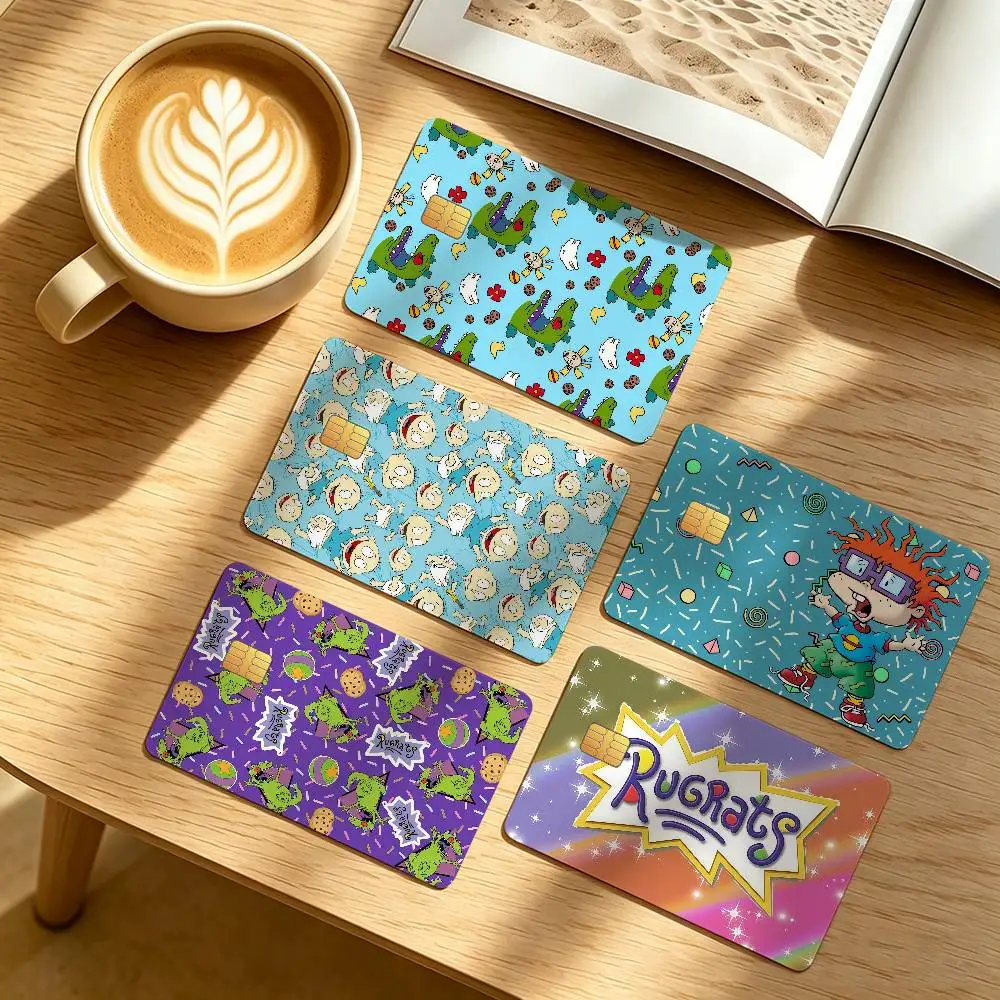 Cartoon R-RUGRATS-ES Credit Card Public Transportation Cards Protective Sticker Waterproof Card Face Decoration 4PCS