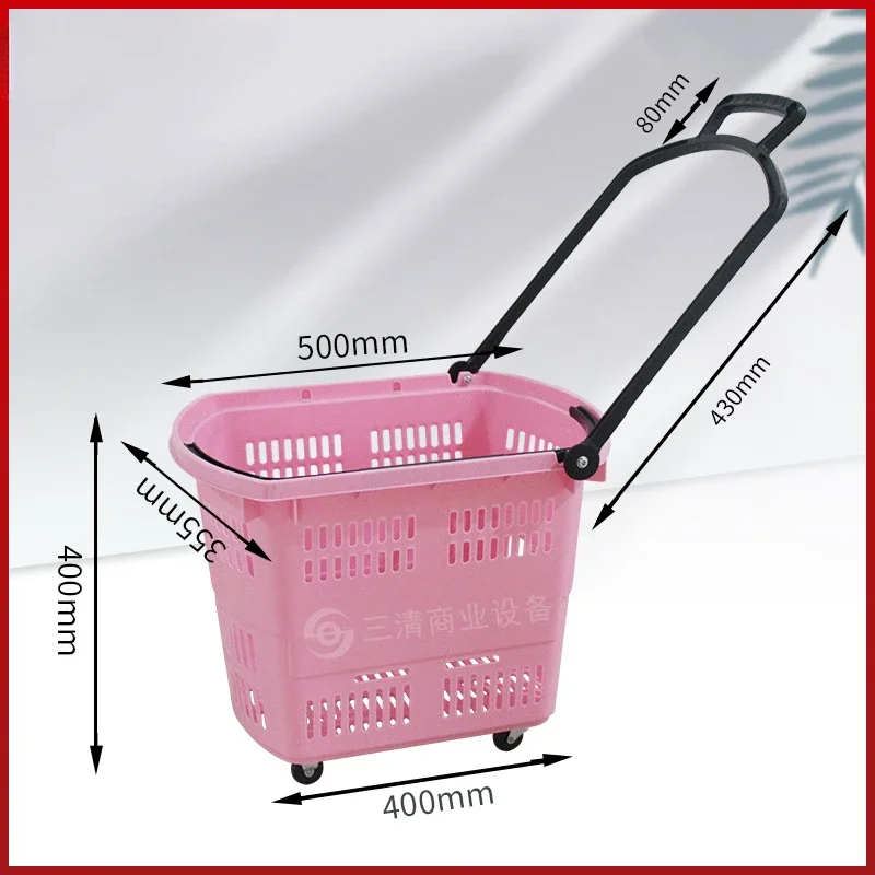 Pink Supermarket Trolley Shopping Basket Handheld Basket